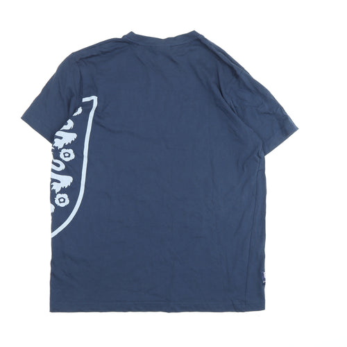 England Men's Blue Graphic T-Shirt L