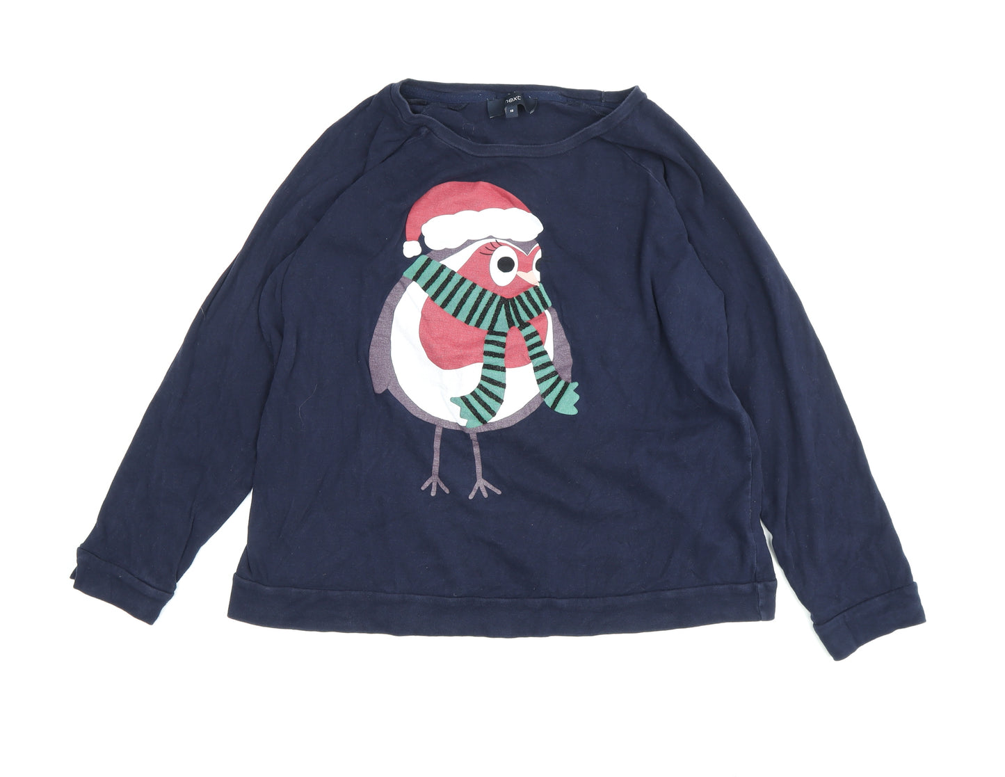 Next Women's Blue Festive T-Shirt Size 18, Christmas, Cotton