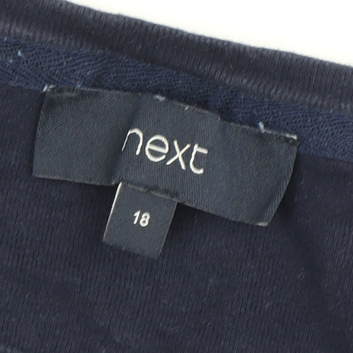 Next Women's Blue Festive T-Shirt Size 18, Christmas, Cotton