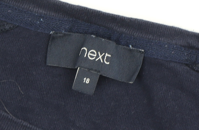 Next Women's Blue Festive T-Shirt Size 18, Christmas, Cotton