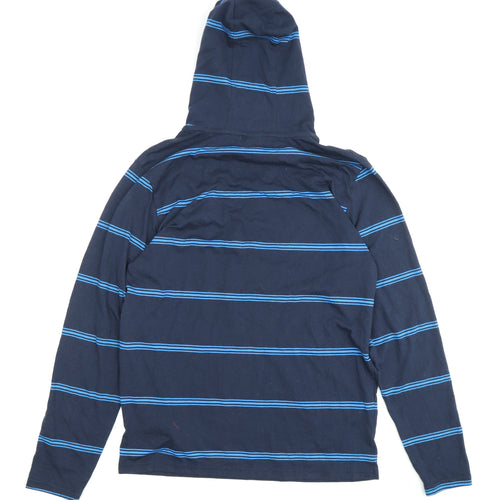 Oakley Men's Blue Striped Pullover Hoodie S