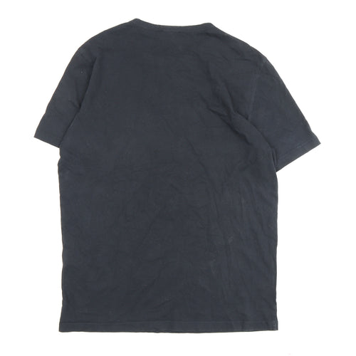 REISS Men's Black S Cotton Crew Neck T-Shirt