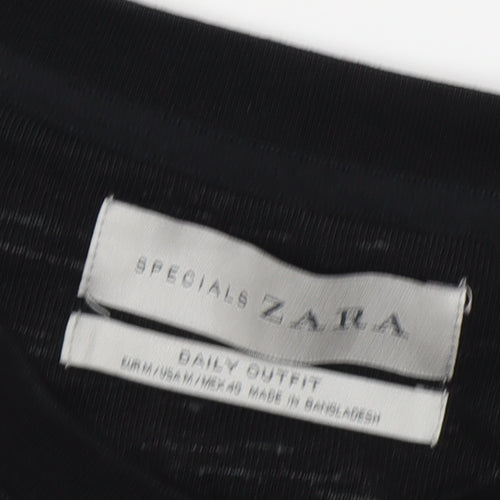 Zara Men's Black Pullover Sweatshirt M