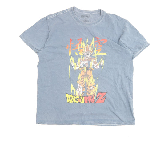 Dragon Ball Z Men's Blue Graphic T-Shirt L Anime Style