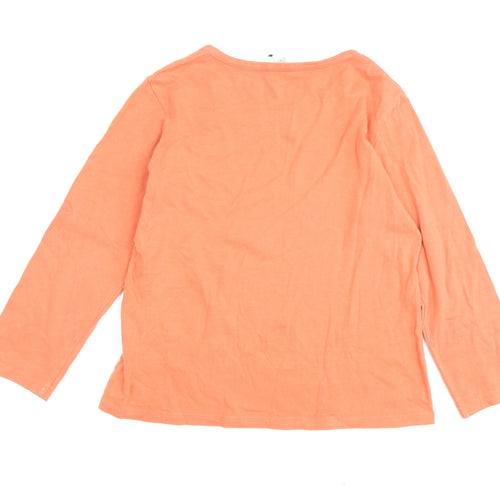 Rocha John Rocha Women's Orange Floral T-Shirt Size 16