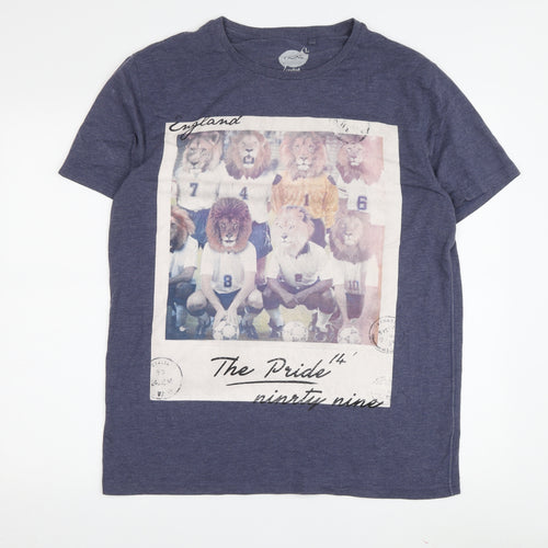 Next Men's Blue Graphic Print T-Shirt, Size L