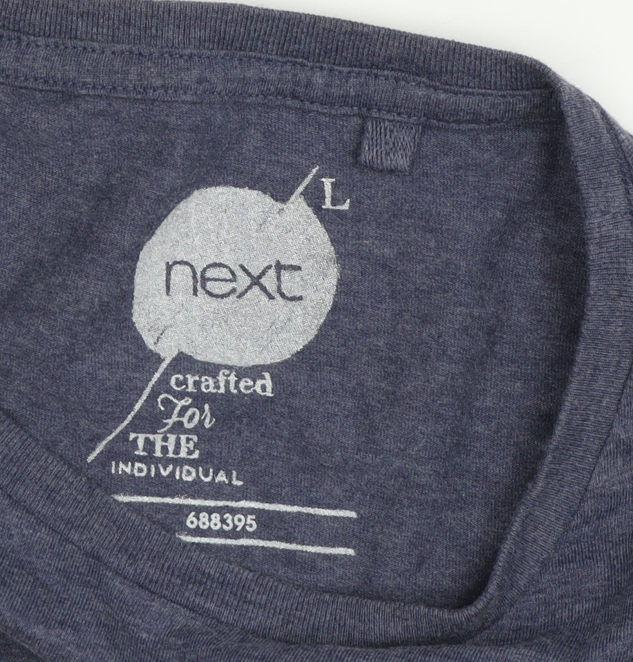 Next Men's Blue Graphic Print T-Shirt, Size L