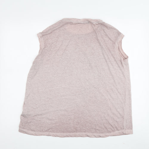 Crafted Women's Sleeveless Pink T-Shirt Size 14