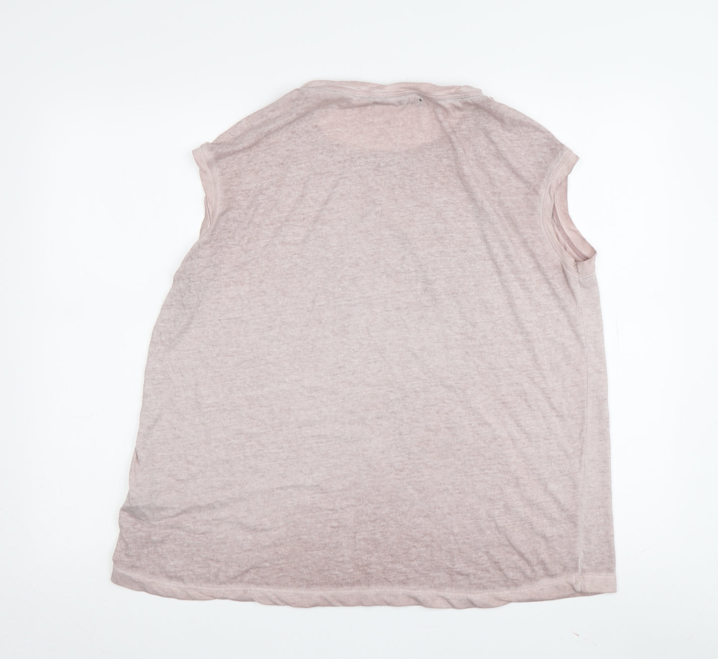 Crafted Women's Sleeveless Pink T-Shirt Size 14