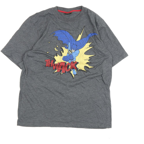 Batman Men's Grey Medium Graphic Print T-Shirt Short Sleeve
