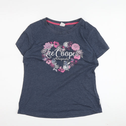 Lee Cooper Women's Blue Floral T-Shirt, Size 12