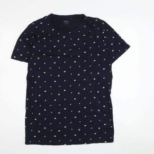 Terranova Blue Geometric T-Shirt, M, Unisex Casual