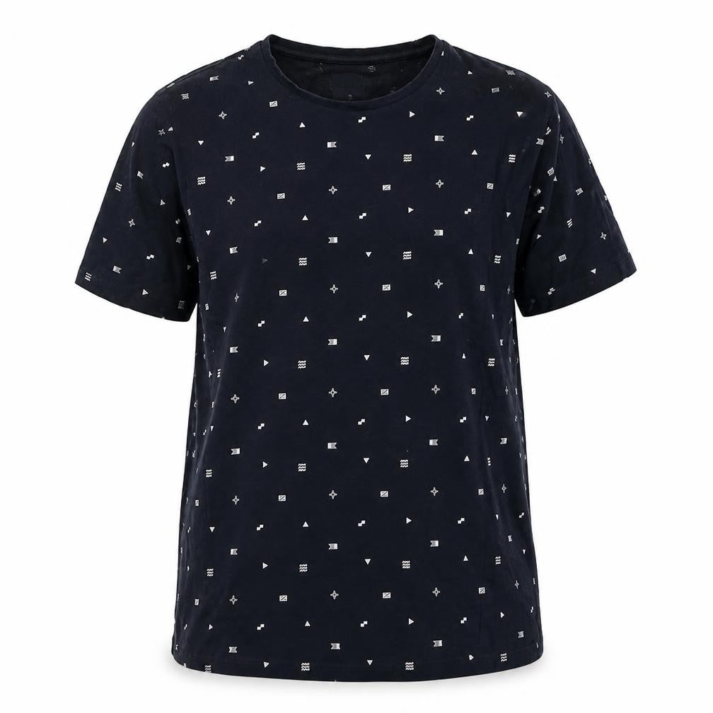 Terranova Blue Geometric T-Shirt, M, Unisex Casual
