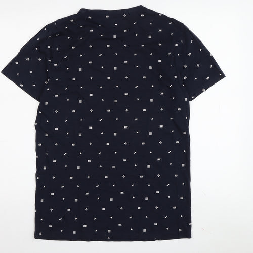 Terranova Blue Geometric T-Shirt, M, Unisex Casual