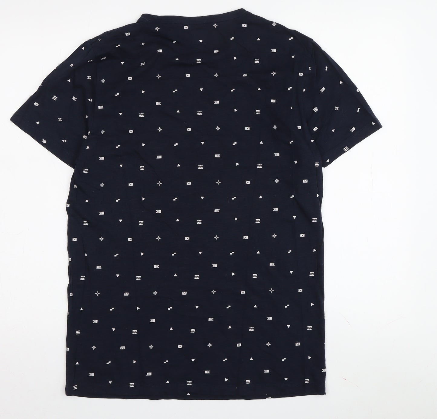 Terranova Blue Geometric T-Shirt, M, Unisex Casual