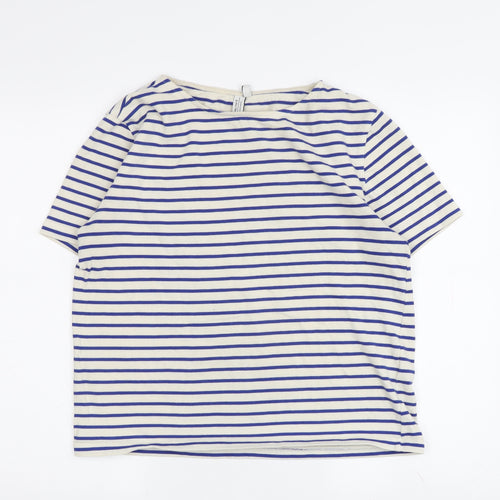 Other Stories Women's Blue Striped T-Shirt, Size L