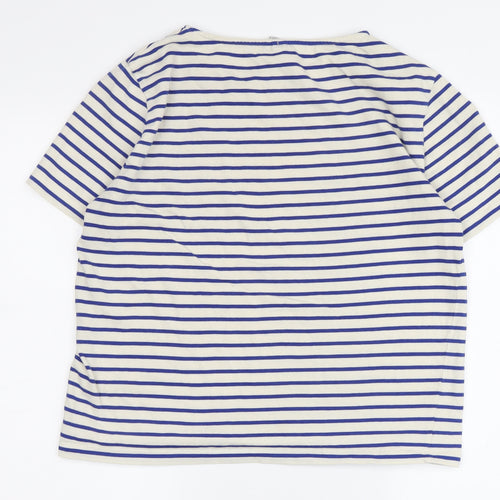 Other Stories Women's Blue Striped T-Shirt, Size L