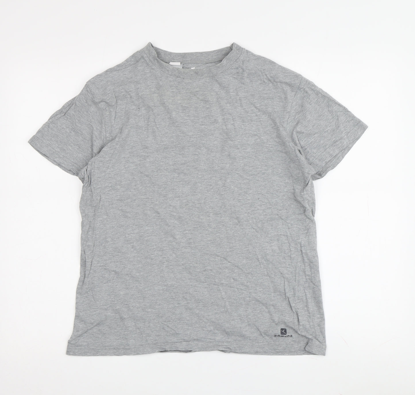 Domyos Men's Grey Cotton T-Shirt, Size S