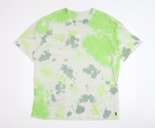 Nike Men's Green Tie-Dye Short Sleeve T-Shirt L