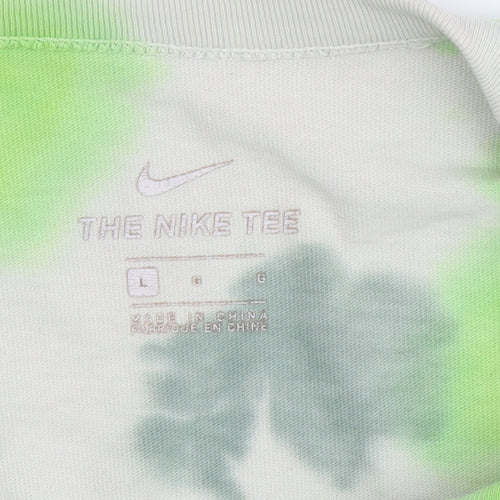 Nike Men's Green Tie-Dye Short Sleeve T-Shirt L