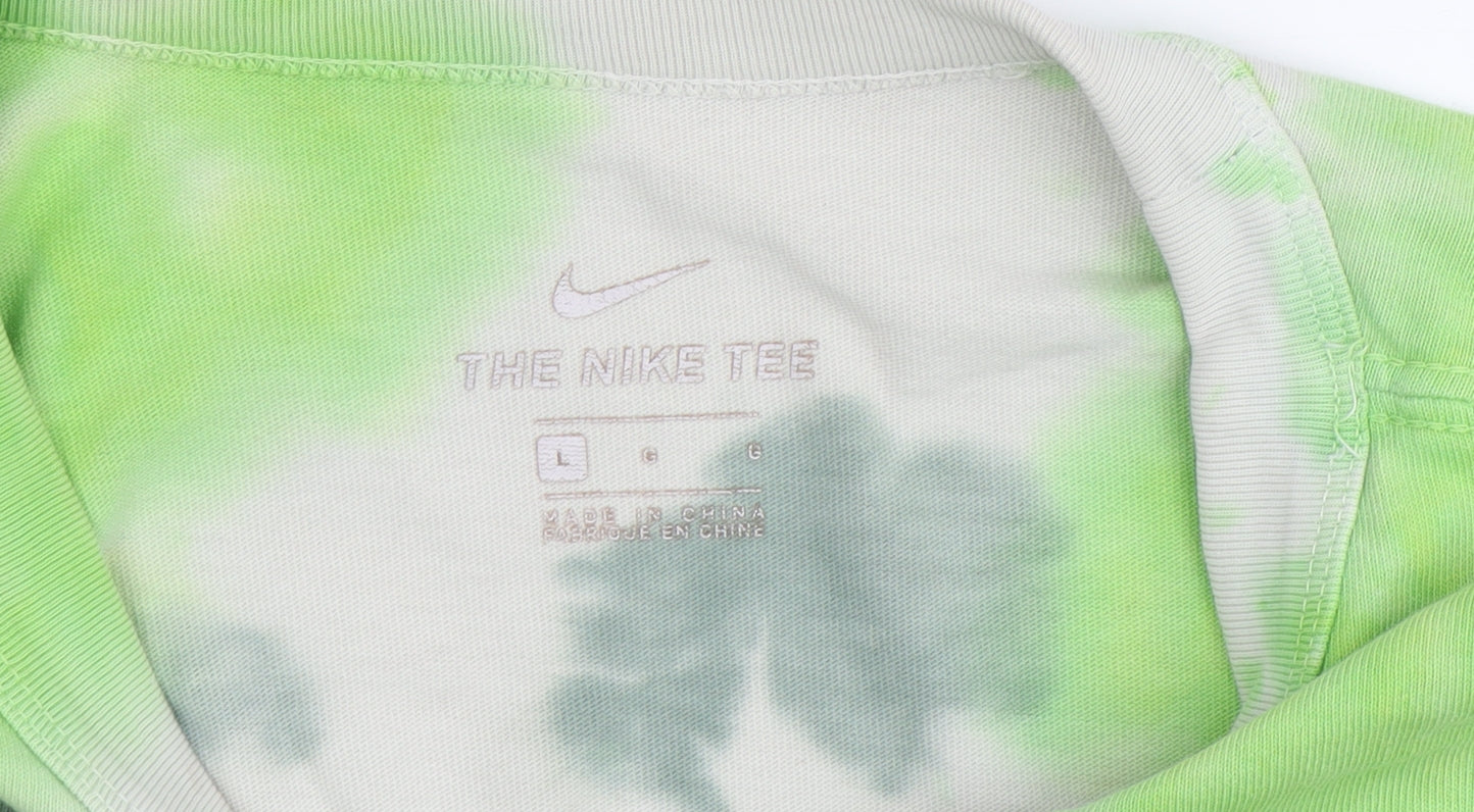 Nike Men's Green Tie-Dye Short Sleeve T-Shirt L