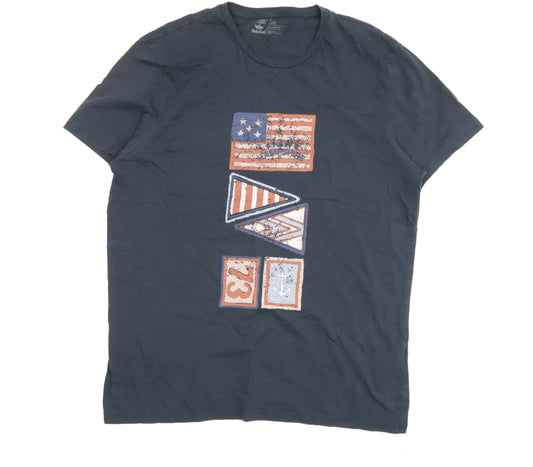 Timberland Men's Blue Graphic Print T-Shirt L