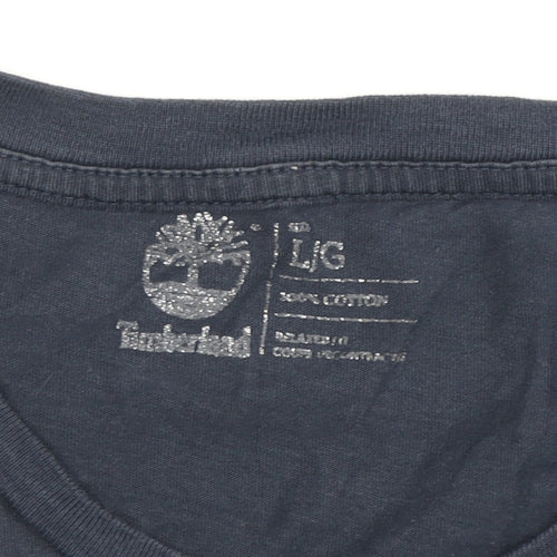 Timberland Men's Blue Graphic Print T-Shirt L