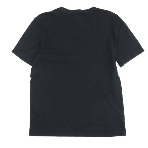 BOSS Men's Black Crew Neck T-Shirt, Size M, Logo Accent