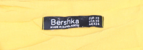 Bershka Women's Yellow Cropped Blouse XS