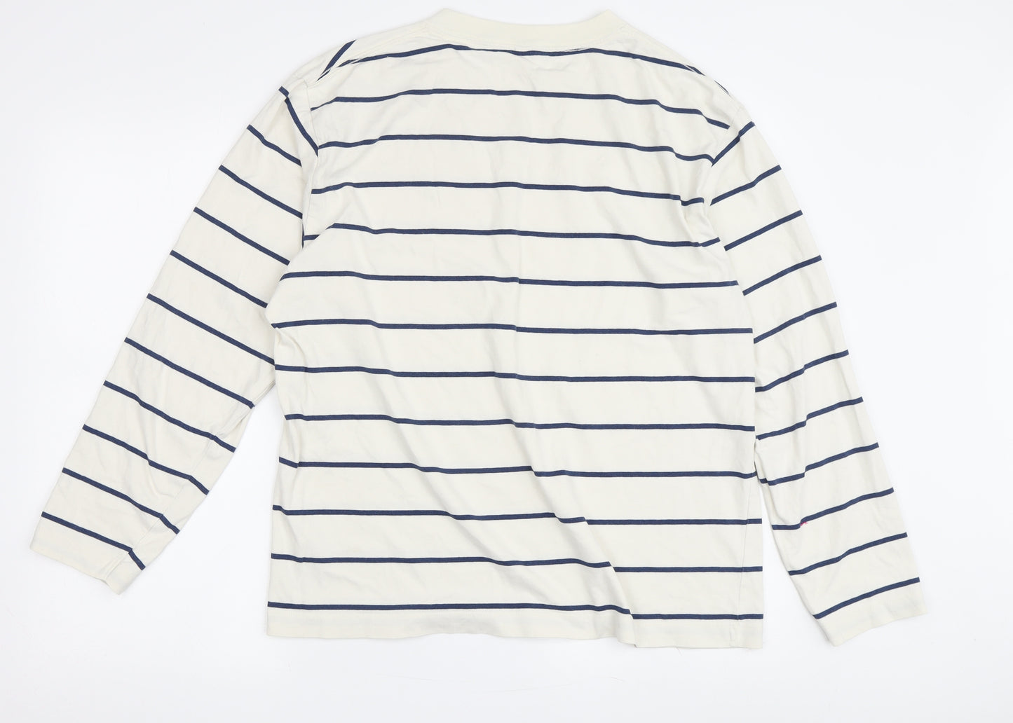 Uniqlo Unisex Striped Long Sleeve T-Shirt - M, White