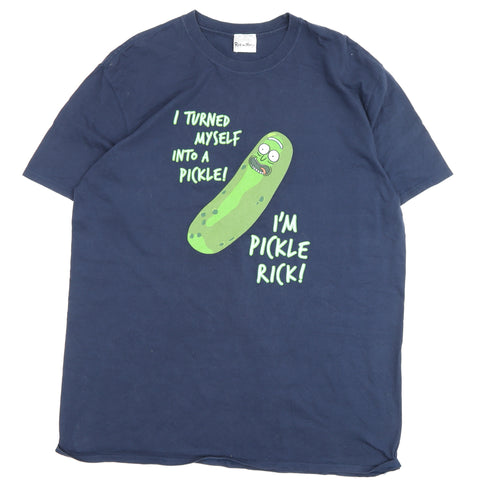 Rick and Morty Men's Blue XL Pickle Rick T-Shirt