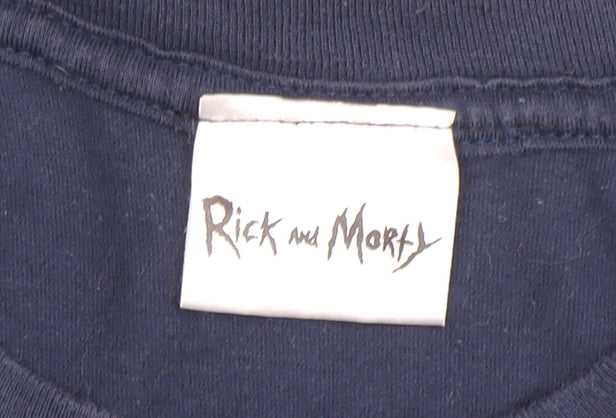 Rick and Morty Men's Blue XL Pickle Rick T-Shirt