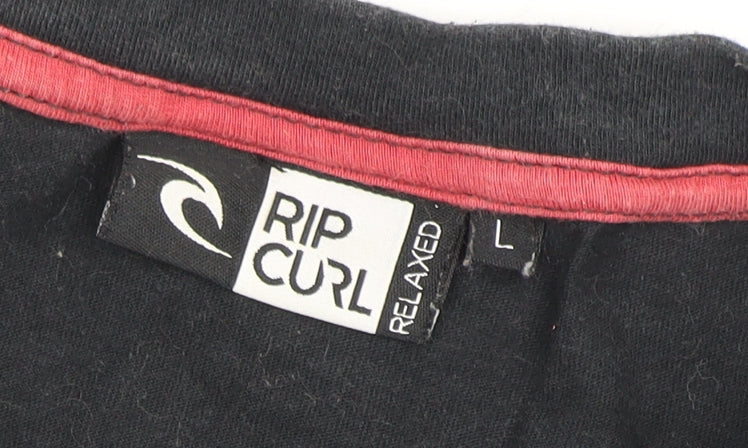 Rip Curl Men's Black Relaxed Fit Logo T-Shirt L