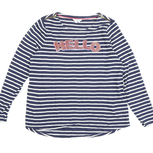 Boden Women's Blue Striped T-Shirt, Size 18, Casual Wear