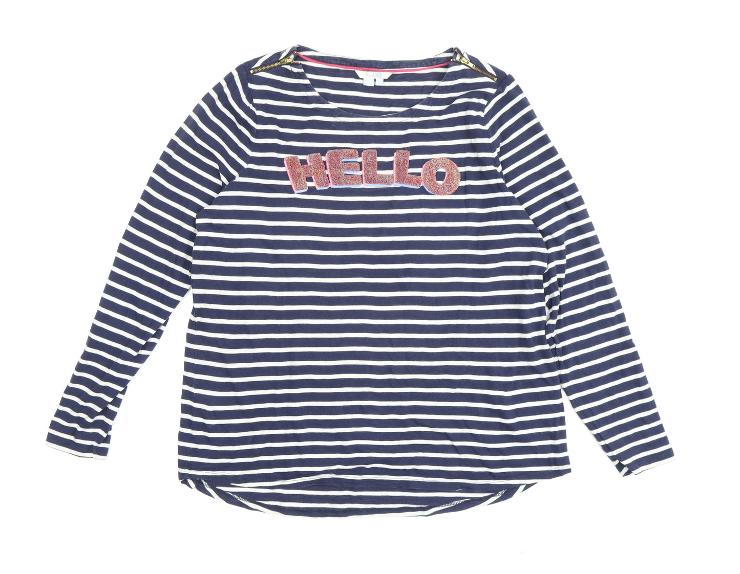 Boden Women's Blue Striped T-Shirt, Size 18, Casual Wear