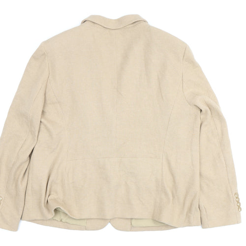 Marks and Spencer Women's Beige Blazer Size 18, Classic Style
