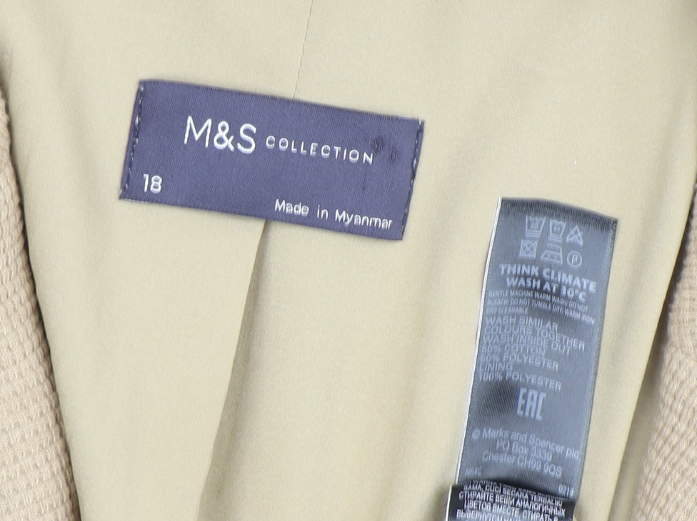 Marks and Spencer Women's Beige Blazer Size 18, Classic Style