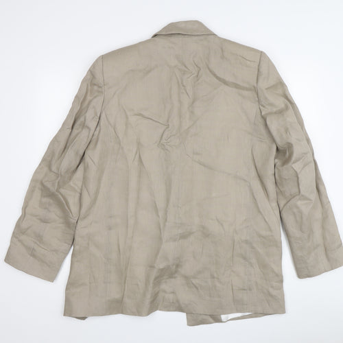 Zara Women's Beige Linen Blazer, Size L, Business Casual
