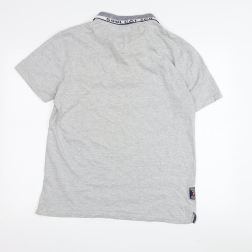 SoulCal & Co Men's Grey Polo Shirt Medium