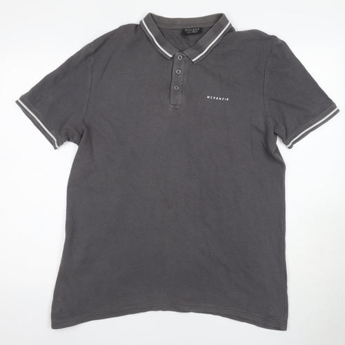 McKenzie Men's Grey Polo Shirt XL Short Sleeve Cotton