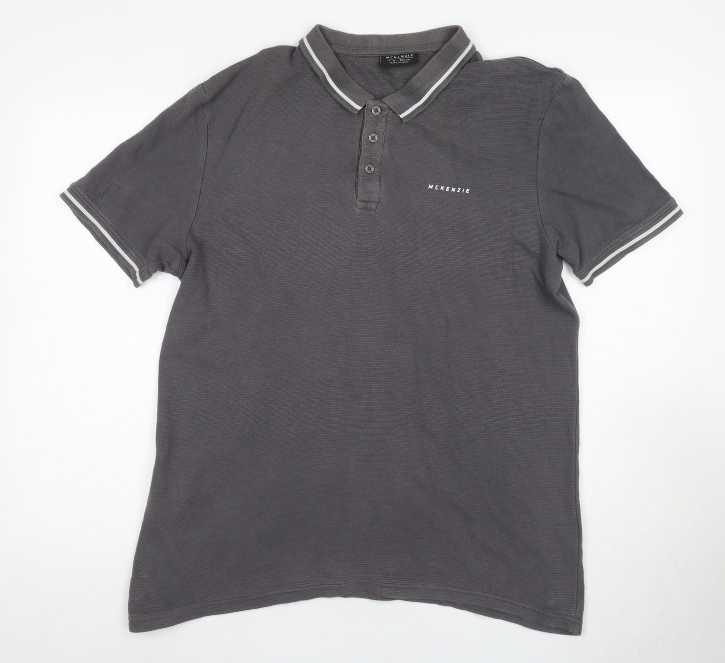 McKenzie Men's Grey Polo Shirt XL Short Sleeve Cotton