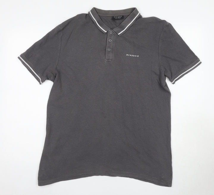 McKenzie Men's Grey Polo Shirt XL Short Sleeve Cotton