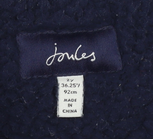 Joules Boys Blue Puffer Jacket 2 Years Hooded & Lined