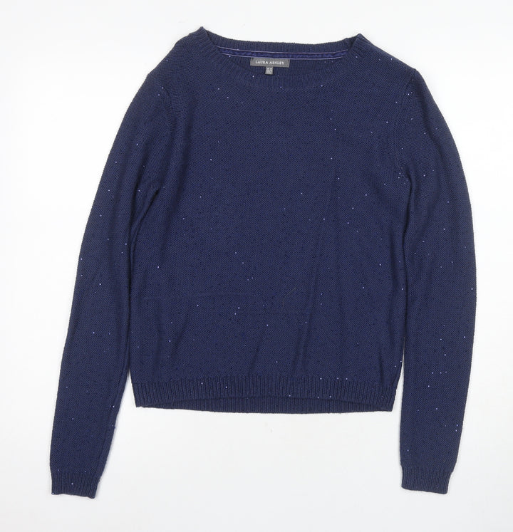 Laura Ashley Women's Blue Knit Pullover Jumper, Size 10