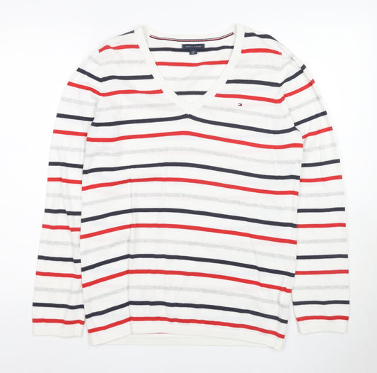 Tommy Hilfiger Men's Multicoloured V-Neck Jumper, L