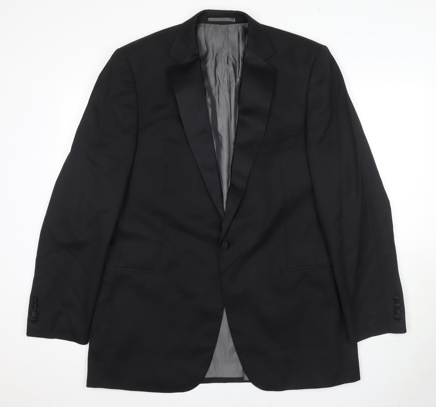 Pierre Cardin Men's Black Wool Tuxedo Blazer 42L
