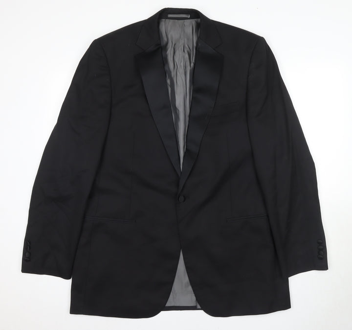 Pierre Cardin Men's Black Wool Tuxedo Blazer 42L