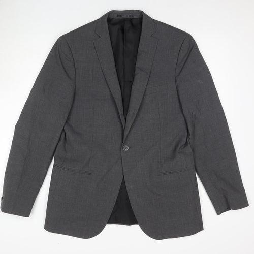 T.M. Lewin Grey Wool Blazer for Men, 42L