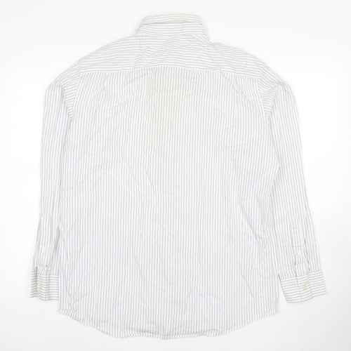 Banana Republic Men's White Striped Slim Dress Shirt L