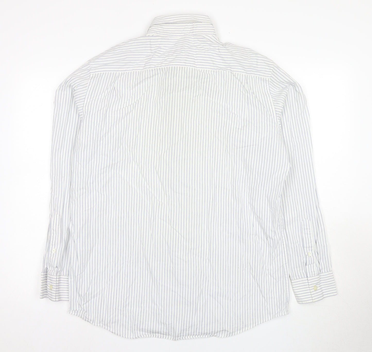 Banana Republic Men's White Striped Slim Dress Shirt L